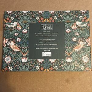 William Morris travel journal, pen and luggage tag